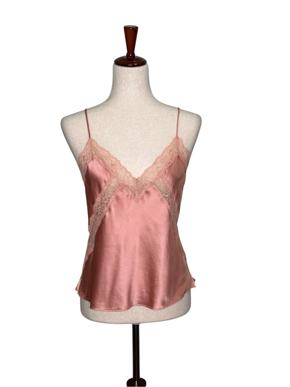 Victoria’s Secret Silky Lace-Trim Cami Top - Dusty Rose. Cottagecore, coquette